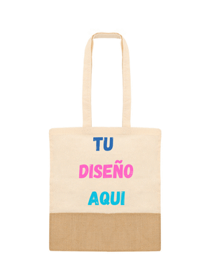 Bolsa de algodón con asas de yute personalizada