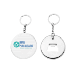 Llavero Chapa Publicitaria con Abridor Personalizado – Con Cadena y Argolla
