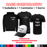 Pack corporativo de ropa personalizada – Sudadera, Camiseta y Gorra