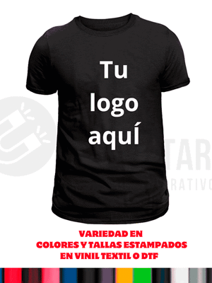 Camiseta personalizada cuello redondo con logo – Tallas S a 2XL y envío en españa