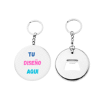 Llavero Chapa Publicitaria con Abridor Personalizado – Con Cadena y Argolla