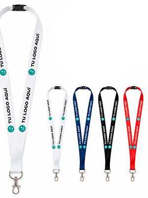 Lanyard personalizado con mosquetón metálico y cierre de seguridad