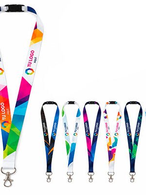 Lanyard Personalizado 20 mm con Mosquetón y Cierre de Seguridad | Sublimación a Todo Color