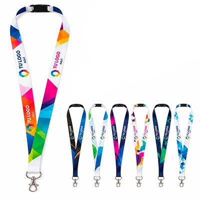 Lanyard Personalizado 20 mm con Mosquetón y Cierre de Seguridad | Sublimación a Todo Color