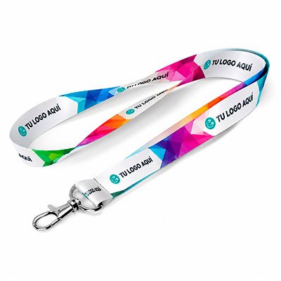 Lanyard Personalizado 20 mm con Mosquetón Metálico | Sublimación a Todo Color