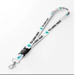 Lanyard sublimado 20 mm con hebilla y mosquetón metálico personalizado