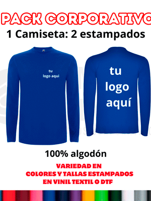 Pack Camiseta Manga Larga Personalizada – 2 Estampados