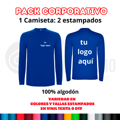 Pack Camiseta Manga Larga Personalizada – 2 Estampados