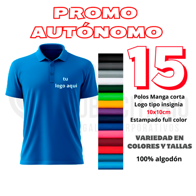 Pack Corporativo 15 Polo Manga Corta Piqué –Personalizables