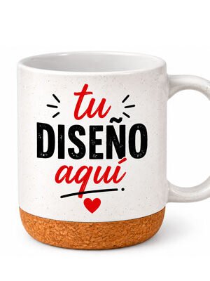 Taza de Cerámica con Base de Corcho Personalizada