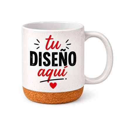 Taza de Cerámica con Base de Corcho Personalizada