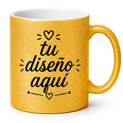 Taza de Cerámica con Purpurina Personalizada 11 oz