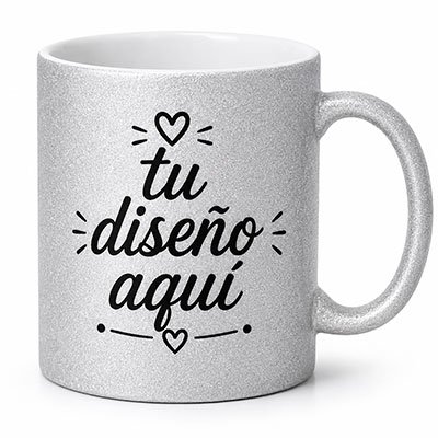 Taza de Cerámica con Purpurina Personalizada 11 oz