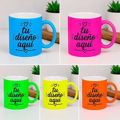 Taza Neón Mate Personalizada 11 oz | Sublimación para Empresas