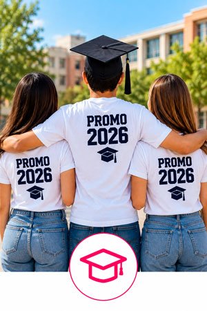 Camisetas personalizadas para colegios y graduaciones