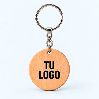 Llavero de madera personalizado con logo