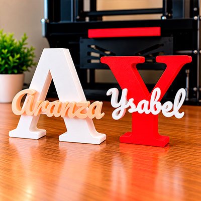 Nombres y letras 3D personalizados para decoración y regalos