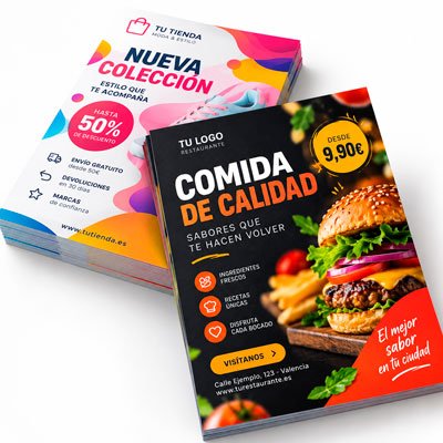 Flyers Personalizados 130 g/m² – Estucado Brillante